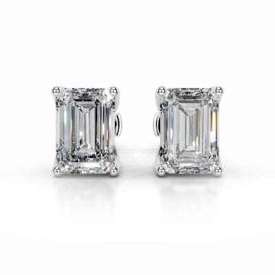 doris lab grown diamond studs earrings emerald classic 4 prong studs