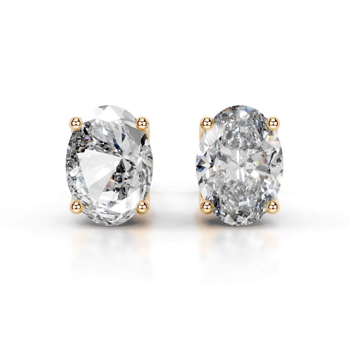 doris lab grown diamond studs earrings oval classic 4 prong studs