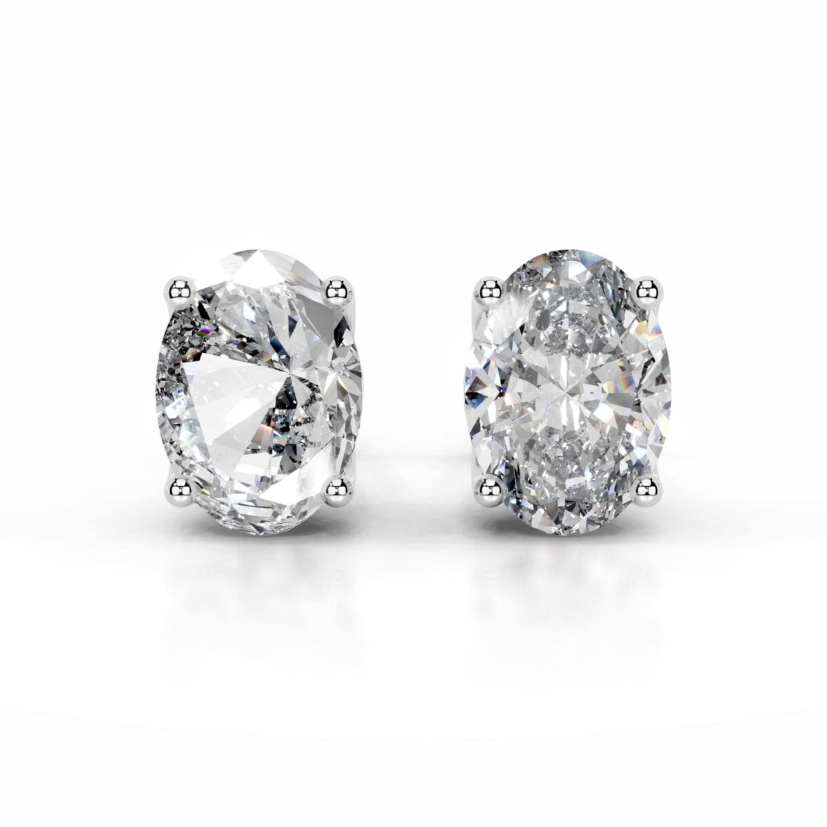 doris lab grown diamond studs earrings oval classic 4 prong studs