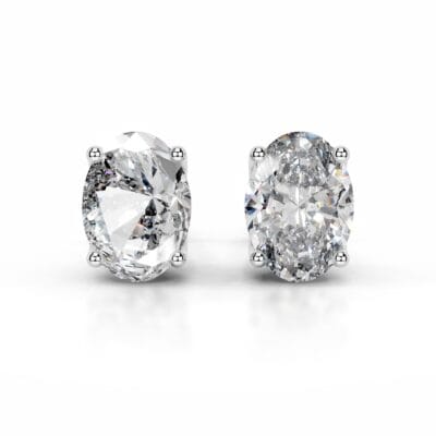 doris lab grown diamond studs earrings oval classic 4 prong studs
