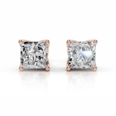 doris lab grown diamond studs earrings princess classic 4 prong studs