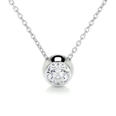dorothy round shape solitaire bezel necklace lab grown diamond pendant