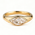 east west marquise lab diamond ring – bezel set minimal gold ring