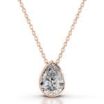 gianna lab grown diamond pendant pear 14k rose gold