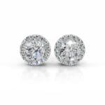 isla lab grown diamond halo earrings round diamond studs