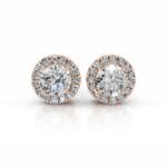isla lab grown diamond halo earrings round diamond studs