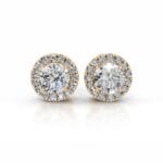 isla lab grown diamond halo earrings round diamond studs