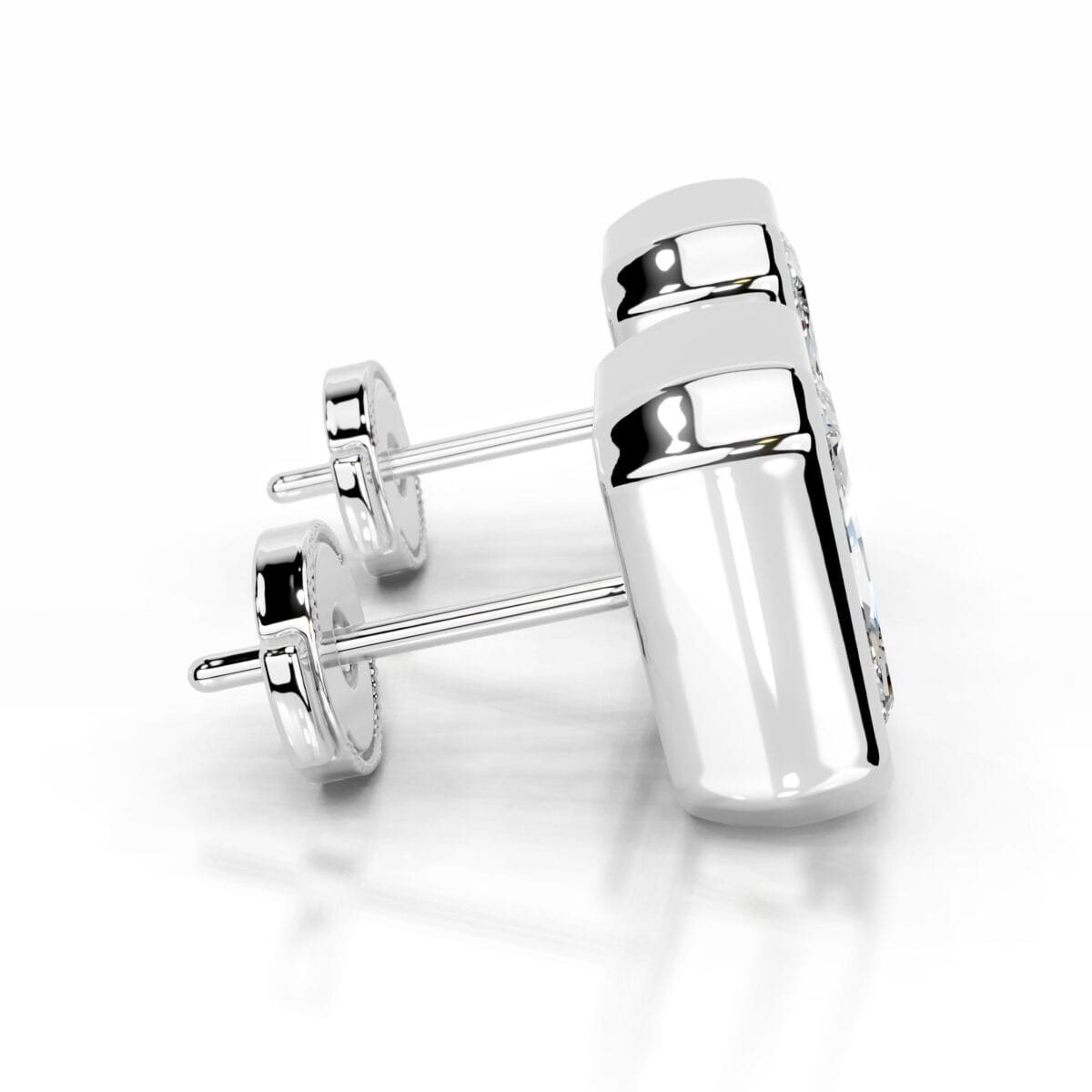 janice lab grown diamond earrings elongated radiant bezel earrings