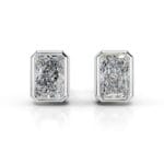 janice lab grown diamond earrings elongated radiant bezel earrings