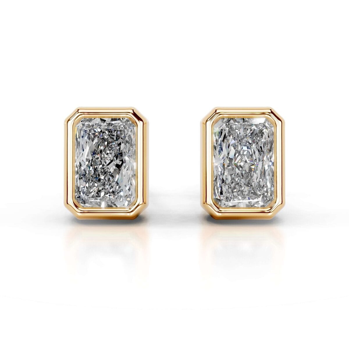 janice lab grown diamond earrings emerald bezel earrings (复制)