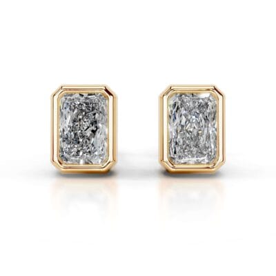 janice lab grown diamond earrings emerald bezel earrings (复制)