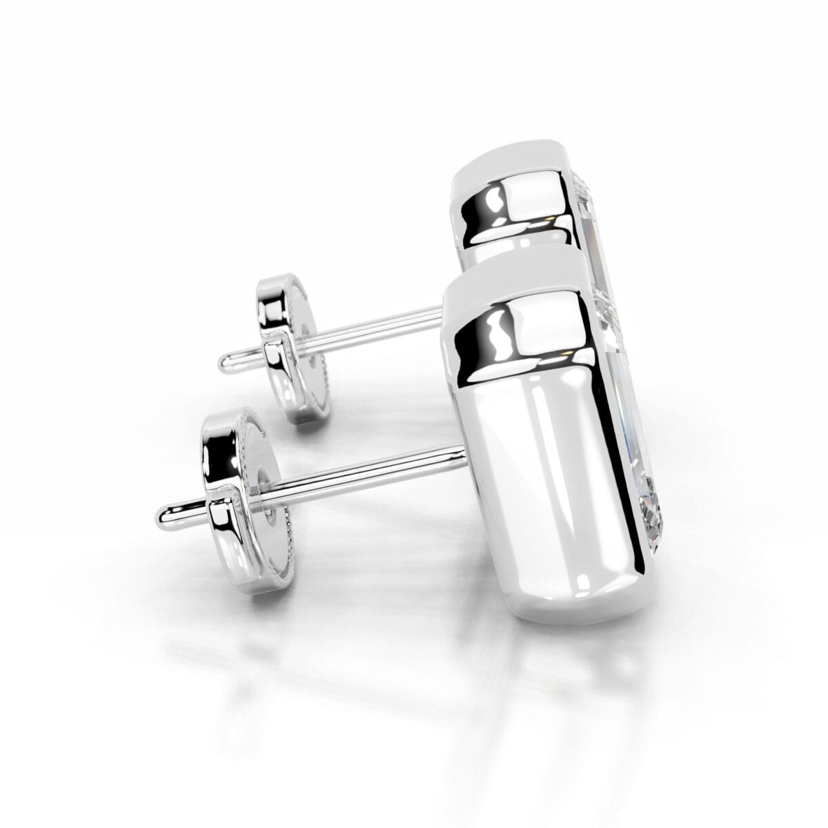 janice lab grown diamond earrings emerald bezel earrings