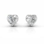 janice lab grown diamond earrings heart bezel studs