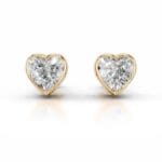 janice lab grown diamond earrings heart bezel studs