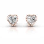 janice lab grown diamond earrings heart bezel studs