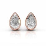 janice lab grown diamond earrings pear bezel studs