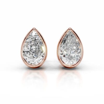janice lab grown diamond earrings pear bezel studs