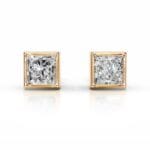 janice lab grown diamond earrings princess bezel studs