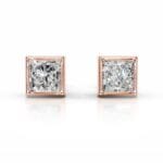 janice lab grown diamond earrings princess bezel studs