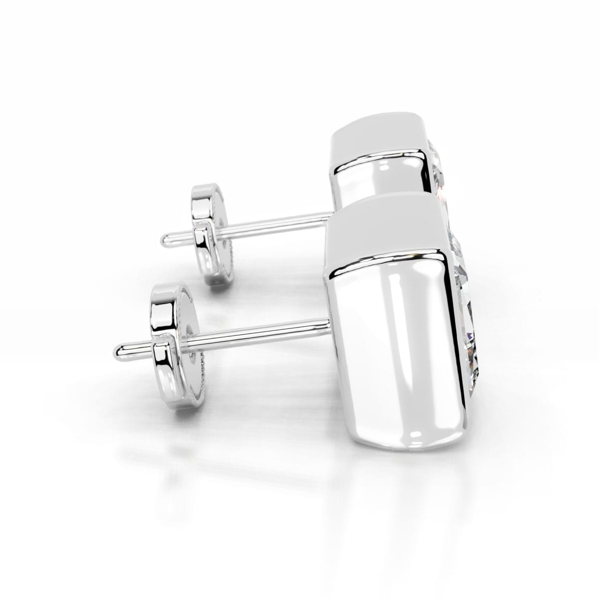 janice lab grown diamond earrings princess bezel studs