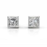 janice lab grown diamond earrings princess bezel studs
