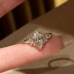 marquise lab diamond ring with pear cluster – nature inspired elegant design