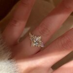 marquise lab diamond ring with pear cluster – nature inspired elegant design