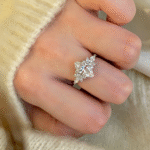 marquise lab diamond ring with pear cluster – nature inspired elegant design