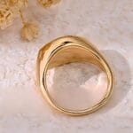 minimal flowing pear diamond ring bezel set lab grown diamond ring in 14k 18k gold (3)