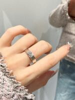 minimal matte platinum men’s ring with lab grown diamond