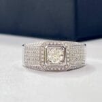 multi row pavé platinum men’s diamond ring – statement luxury design (10)