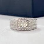 multi row pavé platinum men’s diamond ring – statement luxury design (10)