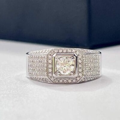 multi row pavé platinum men’s diamond ring – statement luxury design (10)