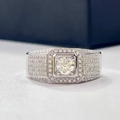 multi row pavé platinum men’s diamond ring – statement luxury design (10)