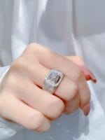 multi row pavé platinum men’s diamond ring – statement luxury design (3)