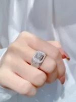 multi row pavé platinum men’s diamond ring – statement luxury design (3)