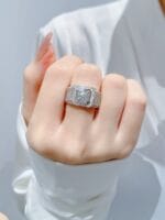 multi row pavé platinum men’s diamond ring – statement luxury design (4)