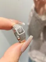 multi row pavé platinum men’s diamond ring – statement luxury design (5)