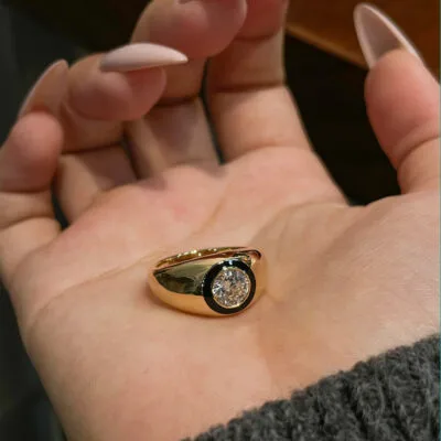 nature inspired marquise lab diamond ring – organic vine leaf design in solid gold