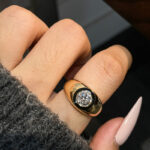 nature inspired marquise lab diamond ring – organic vine leaf design in solid gold