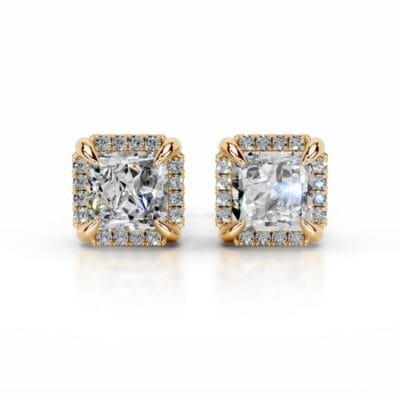 ophelia oval brilliant halo stud earrings lab grown diamond earrings igi e/vs vvs/ex (复制)