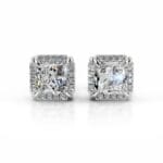 ophelia princess brilliant halo stud earrings lab grown diamond earrings