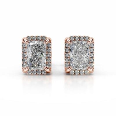 ophelia oval brilliant halo stud earrings lab grown diamond earrings igi e/vs vvs/ex (复制)