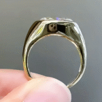 oval lab diamond signet ring bezel set minimal luxury ring