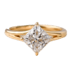 princess cut lab diamond ring – minimal y shank split band design