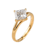 princess cut lab diamond ring – minimal y shank split band design