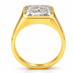 radiant cut lab diamond signet ring bezel set statement ring for men