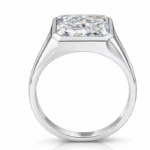 radiant cut lab diamond signet ring bezel set statement ring for men