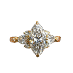 romantic multi stone cluster design marquise cut lab diamond engagement ring