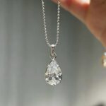 true halo diamond necklace round lab grown diamond (复制) rose gold